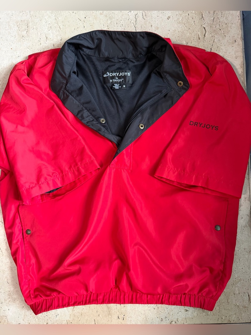 Footjoy DryJoys Short Sleeved Pullover Golf Wind/Rain Jacket Men’s Medium Y2K